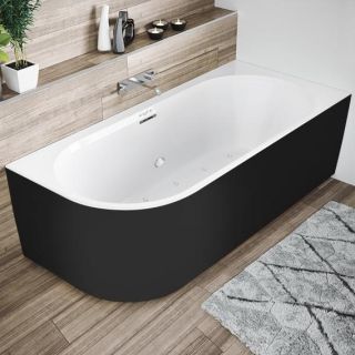 Акриловая ванна Riho Desire Corner Velvet Sparkle System Fall B088009220 L 184x84см с аэромассажем заполнение через перелив чёрный матовый/белый матовый